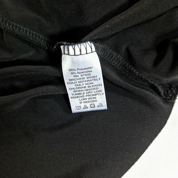 Susan Graver Top Women's Black Liquid Knit Tiered 3/4 Sleeve Scoop Neck Blouse S - Picture 10 of 11